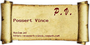Possert Vince névjegykártya